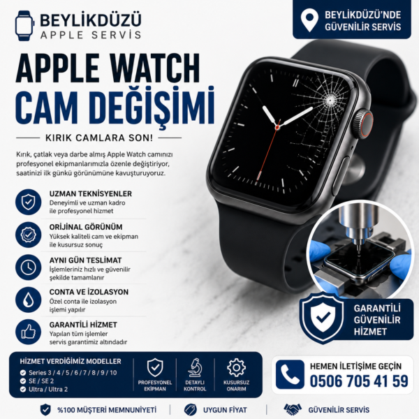 Beylikdüzü Apple Watch cam değişimi hizmeti - Kırık Apple Watch ekran camı profesyonel onarımı